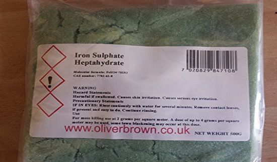 OliverBrown 500g Iron Sulphate heptahydrate (ferrous sulphate) Moss killer Lawn greener