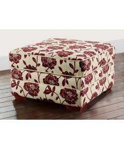 olivia Footstool - Natural With Red