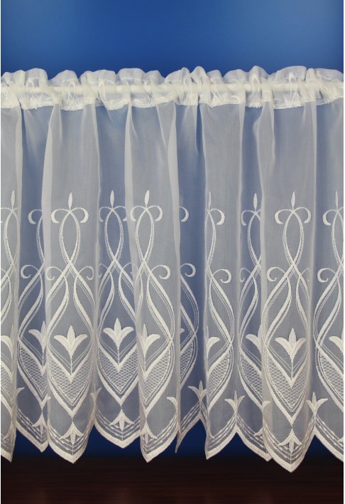 Olivia White Embroidered Voile Cafe Net Curtains