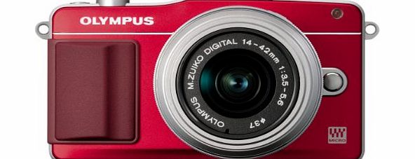 Olympus Pen E-PM2 Compact System Camera - Red (16.1 MP, M.ZUIKO Digital 14 -42mm II R Lens)