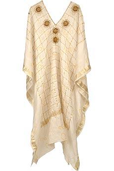 Om Sunburst sequined silk kaftan