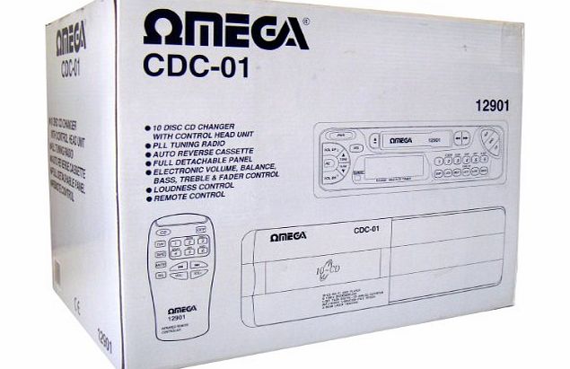 Omega 12901 CDC-01 Car CD Multi 10 Disc Changer Detachable Cassette Player Panel