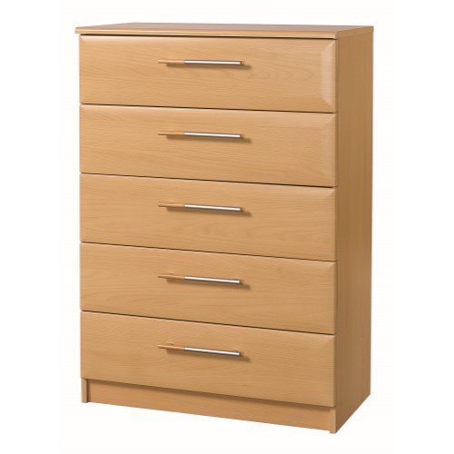 One Call Furniture Awake 5 Drawer Chest in Light