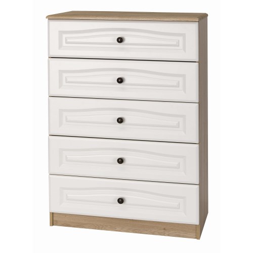 One Call Furniture Bordeaux Light 5 Drawer Chest