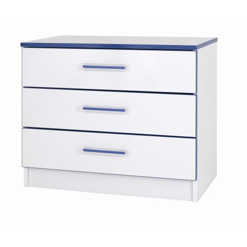 One Call Furniture Kiddi Blue 3 Drawer Chest