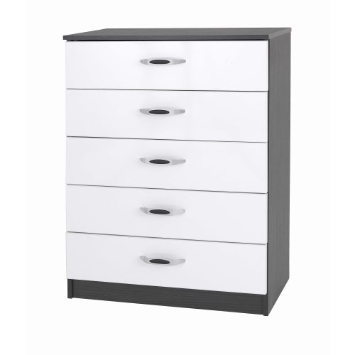 One Call Furniture Piano 5 Drawer Chest in Matt