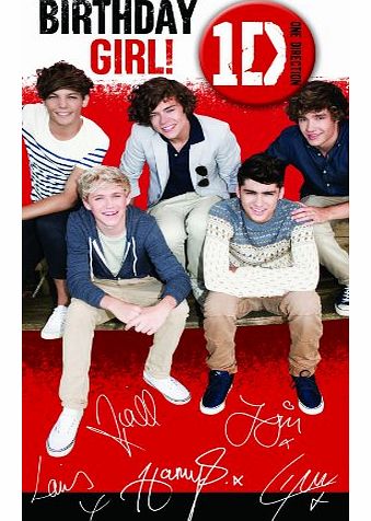 One Direction Birthday Girl Birthday Greeting Card