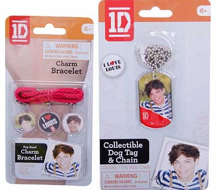 One Direction Charm Bracelet & Dog Tag Twin Pack