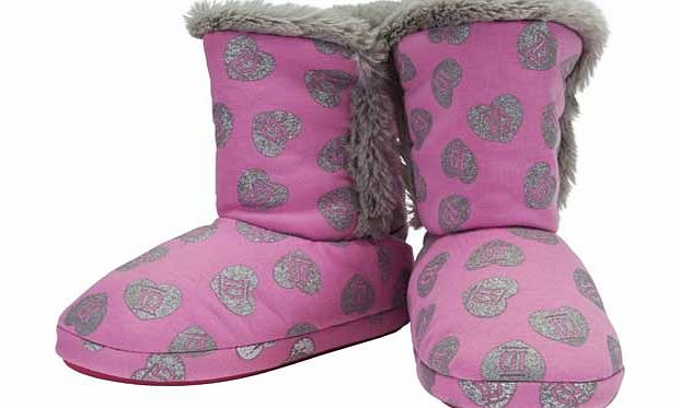 One Direction Girls Pink Slipper Boot - Size 2