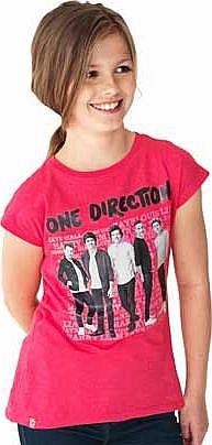 One Direction Girls Pink T-Shirt - 12-13 Years