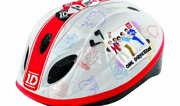 One Direction Girls Safety Helmet - Red/White, 52-56 cm