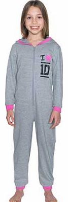 One Direction Grey Hooded Onesie - 6-7 Years