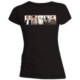 One Direction Photo Split Skinny Black T-Shirt X
