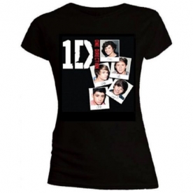 One Direction Photo Stack Skinny Black T-Shirt X