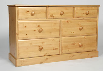 one Range 3 over 4 Drawer Chest - Waxed or