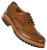 One True Saxon Beckermann Tan Leather Brogue Shoes