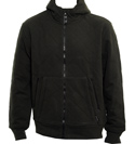 One True Saxon Black Full Zip Quilted Hooded Sweatshirt