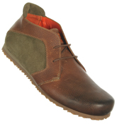 One True Saxon Brown and Dark Green Mid Boot