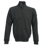 One True Saxon Grey High Neck Full Zip Sweatshirt