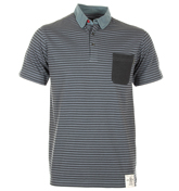 One True Saxon Hunlaf Penny Denim Marl Polo Shirt