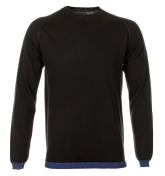 One True Saxon Kelloe Black Crew Neck Sweater