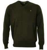 Khaki V-Neck Sweater