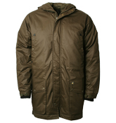 One True Saxon Khaki Wax Hooded Jacket