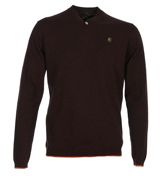 One True Saxon Kidlington Purple Y-Neck Sweater