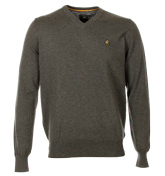 One True Saxon Kinghurst Charcoal V-Neck Sweater