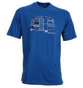 One True Saxon Royal Blue Union Jack Caravan