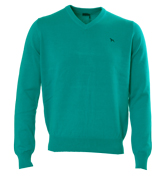 Turquoise V-Neck Sweater