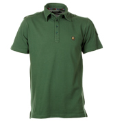 One True Saxon Tutbury Dark Green Pique Polo Shirt