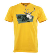 One True Saxon Yellow T-Shirt with Printed Logo