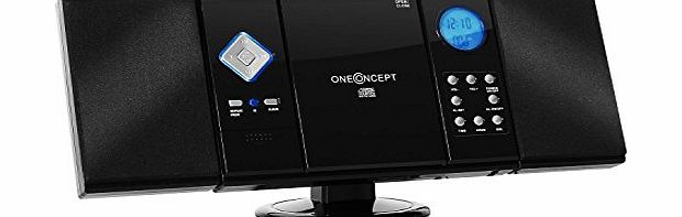 OneConcept  V-12 Stereo System (MP3 Player, CD Player amp; USB / SD / AUX Inputs) - Black