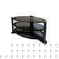 Silver Oval Black Glass TV Stand ONEI-421458