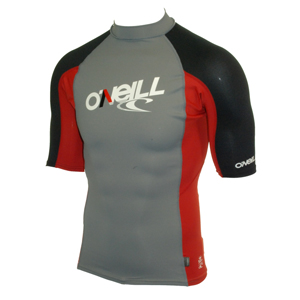 O`Neill Mens Mens ONeill Skins SS Crew Rashguard. Metal Dark
