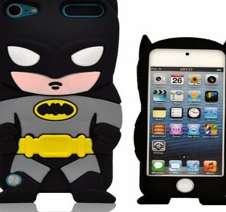 Oneshow Justice League Series 3D Black Cool Batman Hero Silicone Case Cover Design Compatible for Apple Ipod Touch 5 5g 5th Generation