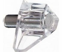 BOOK CASE PEG SHELF SUPPORT CLEAR PLASTIC PEG METAL PIN STUD 5MM ( pack of 24 )