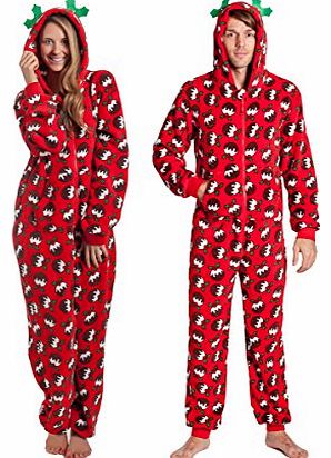 Unisex Novelty Xmas Onesie Fleece All-In-One SuperSoft Warm Hooded