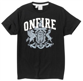 Onfire Mens Applique T-Shirt Black