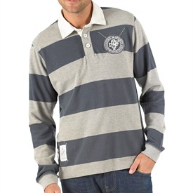 Onfire Mens Division Rugby Shirt Grey Marl/Dark