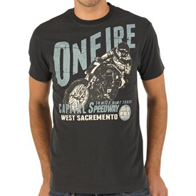 Onfire Mens Printed Vin Speedway T-Shirt Raven