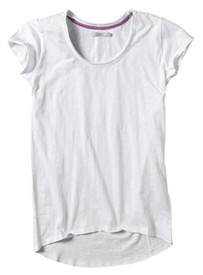 Womens Slub Tail Hem T-Shirt White