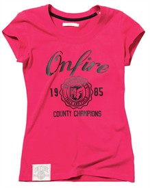 Onfire Womens T-Shirt Hot Pink