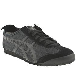 Onitsuka Tiger Male Onitsuka Tiger Mexico 66 Fabric Upper Fashion Large Sizes in Black and Grey