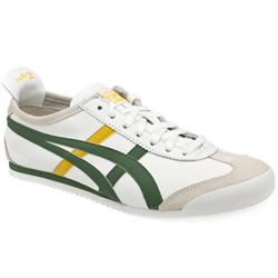 Onitsuka Tiger Male Onitsuka Tiger Mexico 66 Leather Upper Fashion Large Sizes in White and Green