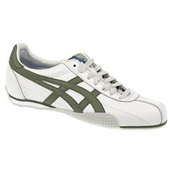 Onitsuka Tiger Male Runs Park Leather Upper Textile Lining Fashion Trainers in White-Green