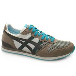 Onitsuka Tiger Male Saiko Runner Manmade Upper Fashion Trainers in Light Grey, White and Red
