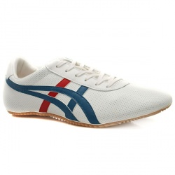 Onitsuka Tiger Male Tai-Chi Leather Upper Fashion Trainers in White and Blue
