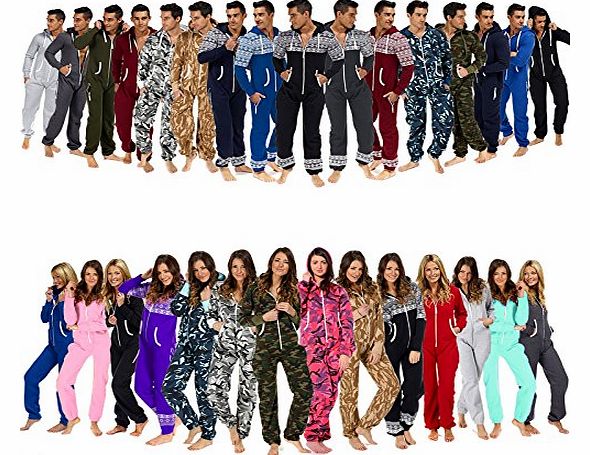 Mens Womens Ladies Unisex Plain & Printed Onesie (Large, Mens Grey Plain)